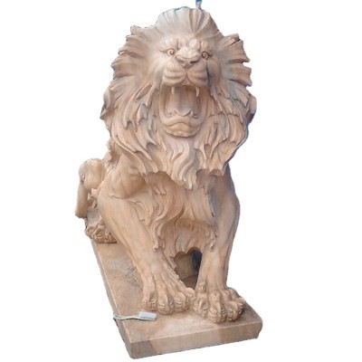 Outdoor ornamental nature stone lion statue