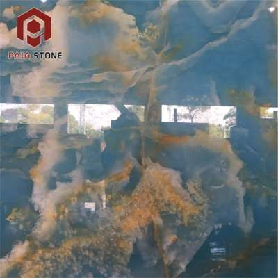 Popular Natural Marble Blue Onyx tiles Agate stone slabs