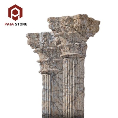 Natural Stone Outdoor Life Size Marble Pillar Design Column For Sale