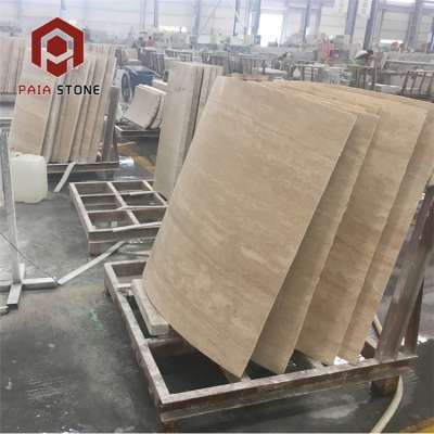 Wholesale hot sale natural stone roman beige travertine slab