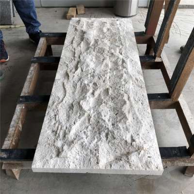 Natural split face import white beige travertine marble for outdoor wall tiles price