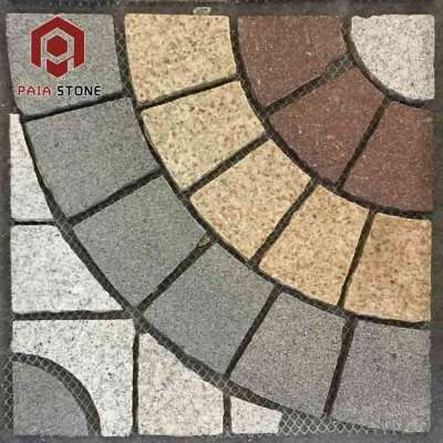 Cheap driveway car parking granite floor tiles, granite paving stone paver 10x10 for outdoor stone floor tiles