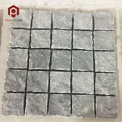 High Quality Chinese Cheap Outdoor Grey Granite Paving Stone Mesh for Exterior Diaveway Car Parking Floor Tile